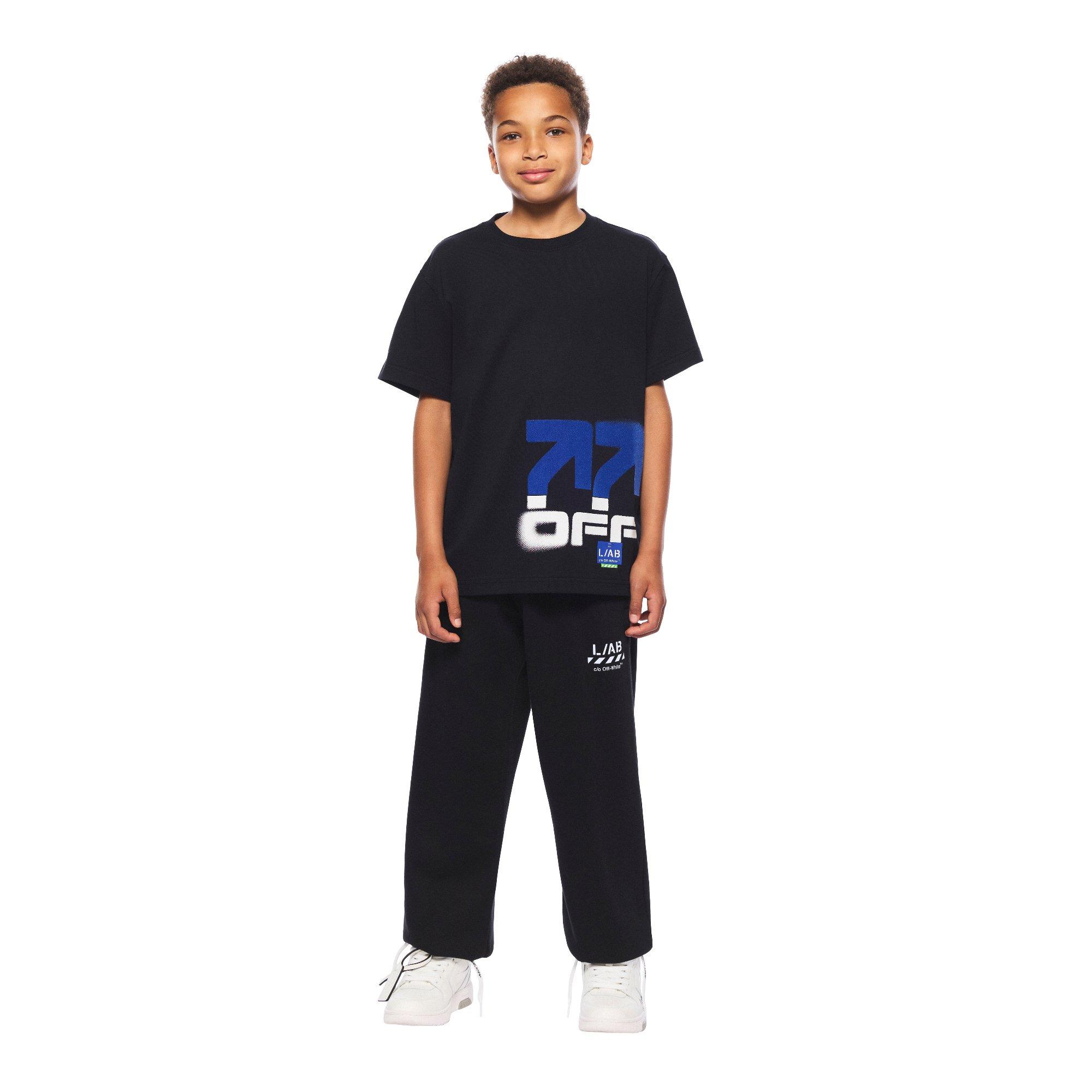 L/AB c/o Off-White Big Boys'&nbsp;Stacked Tee - BLACK